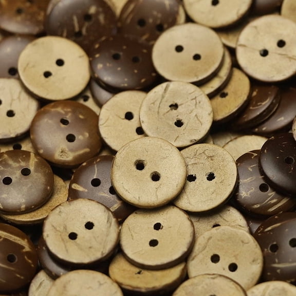 suxuMhao Decorative Buttons, 5/8" Light Brown & Brown Shirt Button Weaving Buttons Knitting Button Crochet Button Craft Button Sewing Button, 300PCS Coconut Shell Buttons for DIY, Crafts, Style 2