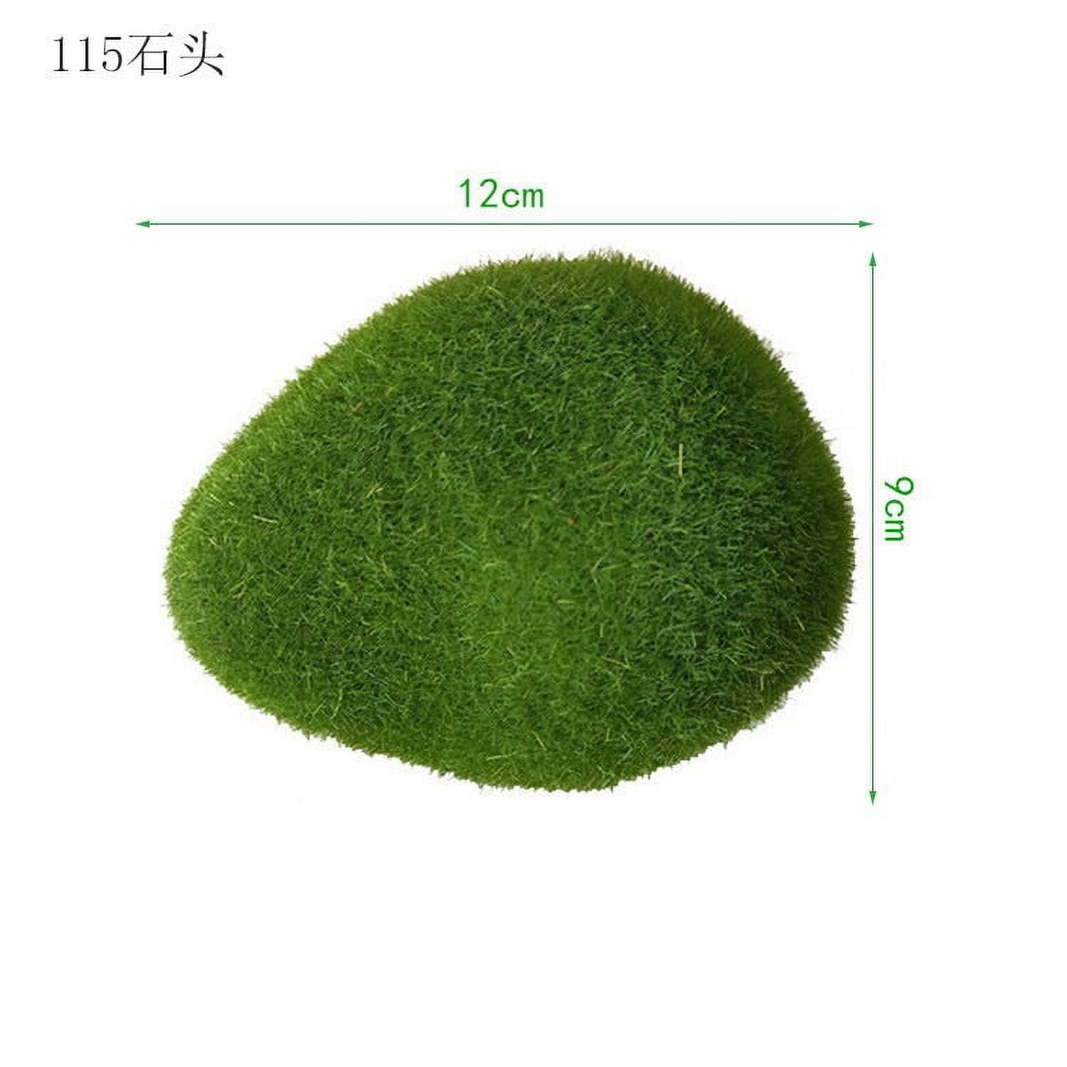suxuMhao Green Simulated Moss Stone - Pack of 5 Fake Moss Stones for Crafts, Pot Filler for Artificial Plants, Landscape Decoration Ornaments, Size 3.54x4.72in,Plush production, lightweight
