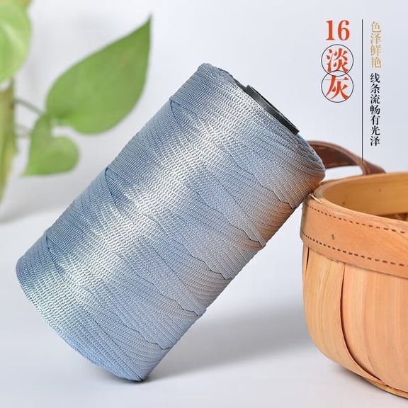 suxuMhao Ice Linen Silk Yarn Light Gray 8.82oz/250g 1 Roll Cotton Linen Weaving Thread Hollow Flat Breathable Yarn for Beach Bag Summer Sun Hat DIY Crochet Crafts Lightweight Durable