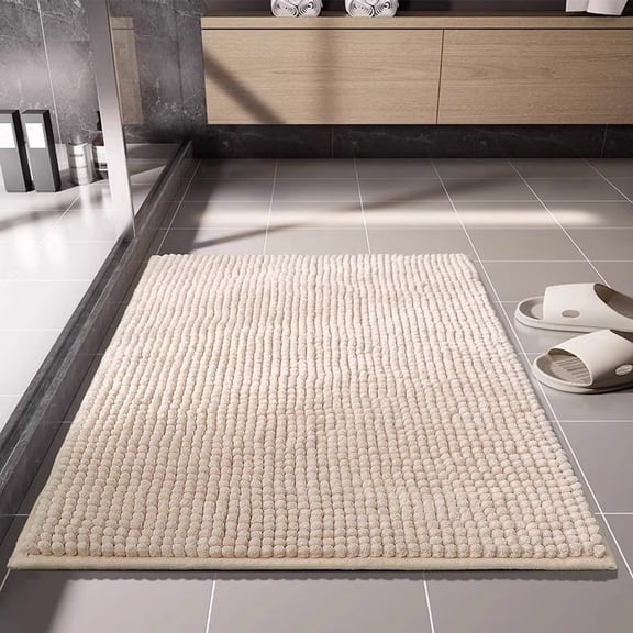 suxuMhao Khaki 40*60cm 1 Piece Short Pile Bath Rug, Soft Anti Slip Absorbent Stain Resistant Washable Bath Mats Practical Floor Carpet for Restroom Indoor Household Daily Home Decor Use