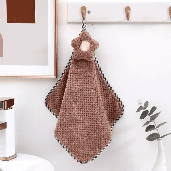 suxuMhao Kitchen Towels, 4-Pack Kitchen Towels Set - 45x32cm Brown Kitchen Hand Towels, Absorbent Hand Towels for Kitchen, Soft Reusable Towels for Daily Kitchen Cleaning & Drying Needs