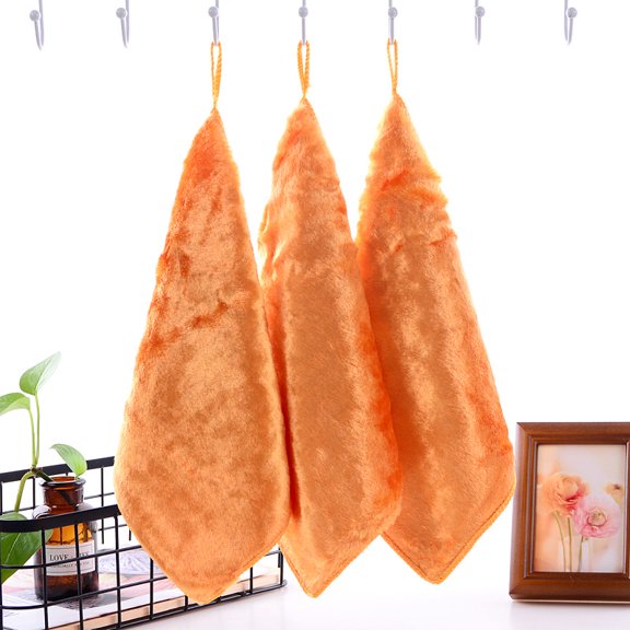 suxuMhao Kitchen Towels 910IN 8 Pack Dish Towels Absorbent Soft Cleaning Cloth Hanging Rope Style Kitchen Towel Set Bulk Hand Towels Drying Towels for Dishes Durable Home Kitchen Cleaning Orange