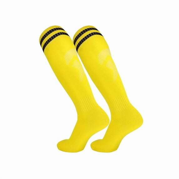 suxuMhao Knee Length Sports Socks - Yellow,One Size(6 Pairs) Socks,Athletic High Socks,Sports Socks,Athletic Socks,Suitable for running and playing football ,Breathable Cotton Blend Socks