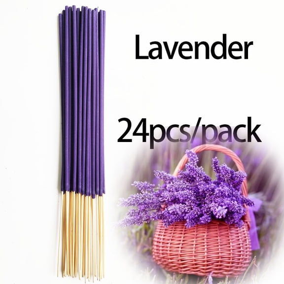 suxuMhao Lavender Stick Incense - 24 Pcs 8.66IN Organic Incense Sticks, Natural Home Fragrance for Relaxation, Yoga & Meditation, Purple Aromatherapy Incense for Calming Atmosphere