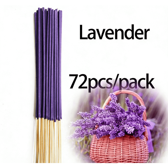 suxuMhao Lavender Stick Incense - 72 Pcs 8.66IN Organic Incense Sticks, Natural Home Fragrance for Relaxation, Yoga & Meditation, Purple Aromatherapy Incense for Calming Atmosphere
