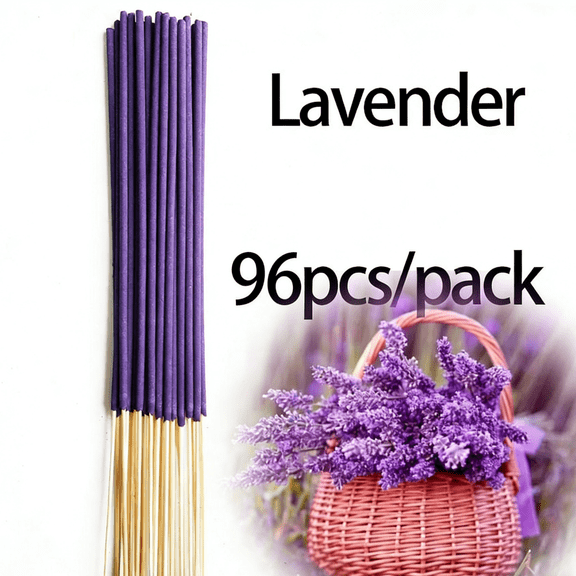suxuMhao Lavender Stick Incense - 96 Pcs 8.66IN Organic Incense Sticks, Natural Home Fragrance for Relaxation, Yoga & Meditation, Purple Aromatherapy Incense for Calming Atmosphere
