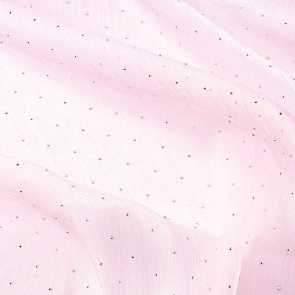 suxuMhao Light Pink Rhinestone Hotfix Organza Fabric, 3959 Inch 1 Pack, Soft Thin Material for Sewing Supplies, Quilting Supplies, Material for Sewing, DIY Craft Projects, Craft Fabric