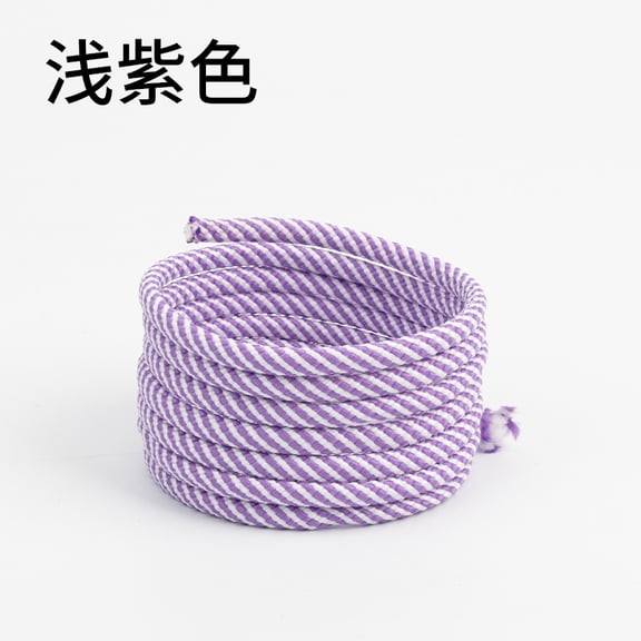 suxuMhao Light Purple & White Braided Cord Braided Drawstring Cord Colorful Striped Braided Rope Craft Rope 5mm Thick 16.4 Yards Durable Polyester Braided Rope for DIY Craft Making 1 Roll
