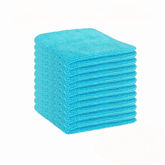 suxuMhao Light blue Microfiber Cleaning Cloths 30x30cm, Reusable Absorbent Cleaning Rags Dish Towels, Multi-Purpose Lint Free Kitchen Cleaning Towels 24 Packs for Household Daily Cleaning