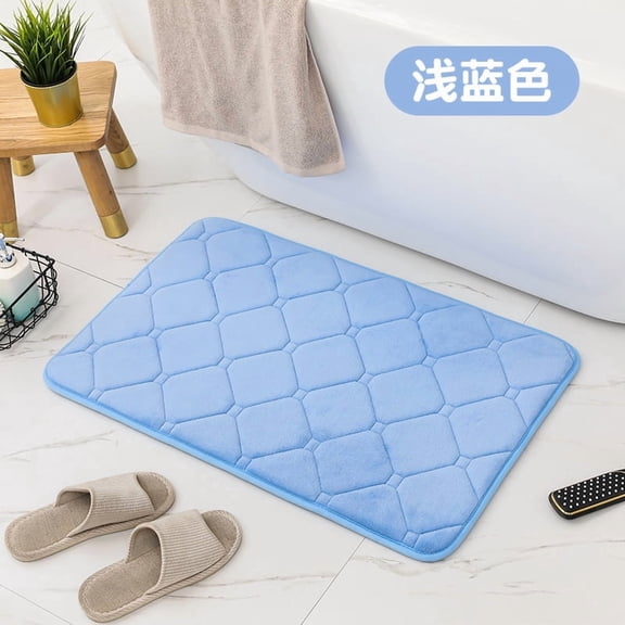 suxuMhao Light blue Plaid Bath Rug, Non Slip Quick Dry Absorbent Bath Mat, Wear Resistant Multipurpose Household Floor Carpet, Anti Skid Foot Pad, 40*60cm, 1 Piece Practical Home Indoor Decor Rug