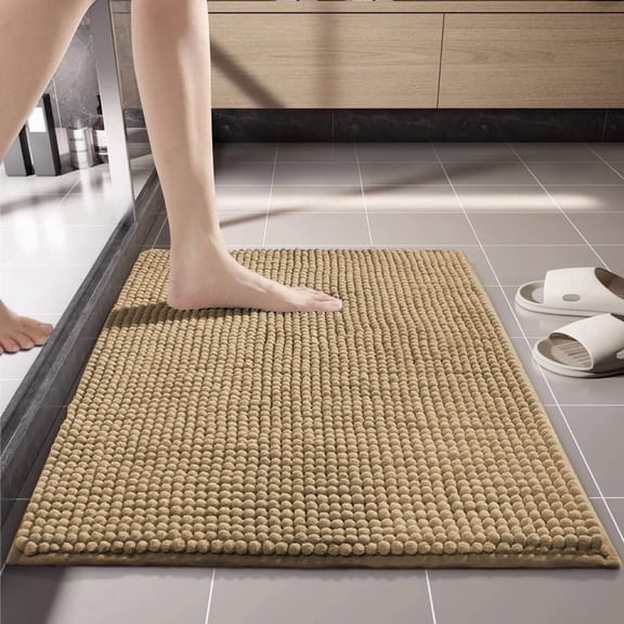 suxuMhao Light brown 50*80cm 1 Piece Short Pile Bath Rug, Soft Anti Slip Absorbent Stain Resistant Washable Bath Mats Practical Floor Carpet for Restroom Indoor Household Daily Home Decor Use