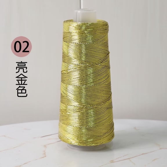 suxuMhao Metallic Crochet Yarn, Shiny Core-spun Yarn, DIY Metallic Weaving Thread, Gold, 7oz/200g 519yd/475m, 1 Roll for Handmade Crafts & Fashion Accessories