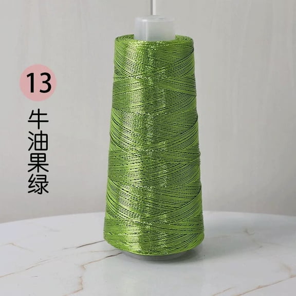 suxuMhao Metallic Crochet Yarn, Shiny Core-spun Yarn, DIY Metallic Weaving Thread, Green, 7oz/200g 519yd/475m, 1 Roll for Handmade Crafts & Fashion Accessories