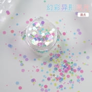 suxuMhao Mixed size Round style nail glitter, Decoration sequins, Mini sequins nail glitter flakes, Nail art materials for DIY manicure, Multiple Colors, About 1-2mm in Size, 5 Pieces Set