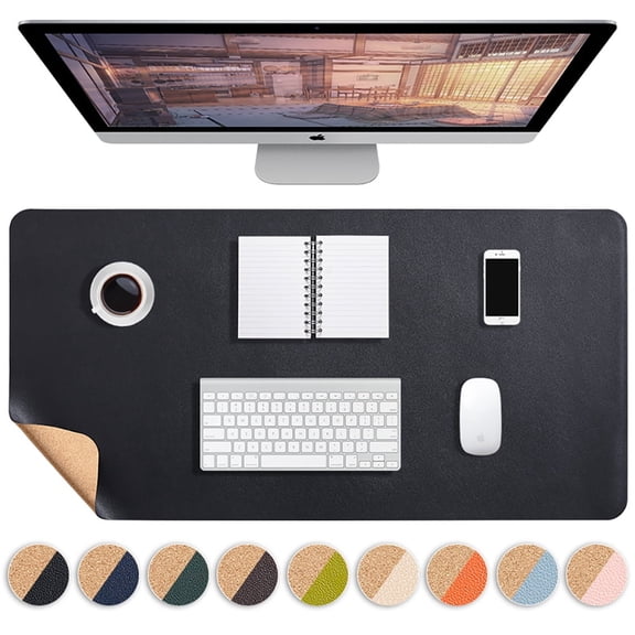 suxuMhao Mouse Pad, 23.6211.81IN Large Mouse Pad Gaming, Soft PU + Cork Mousepad, Desk Mat Gaming Mouse Pad for Home Office & Gaming, Non-Slip Mouse Pad with Smooth Surface, 1 Piece Black
