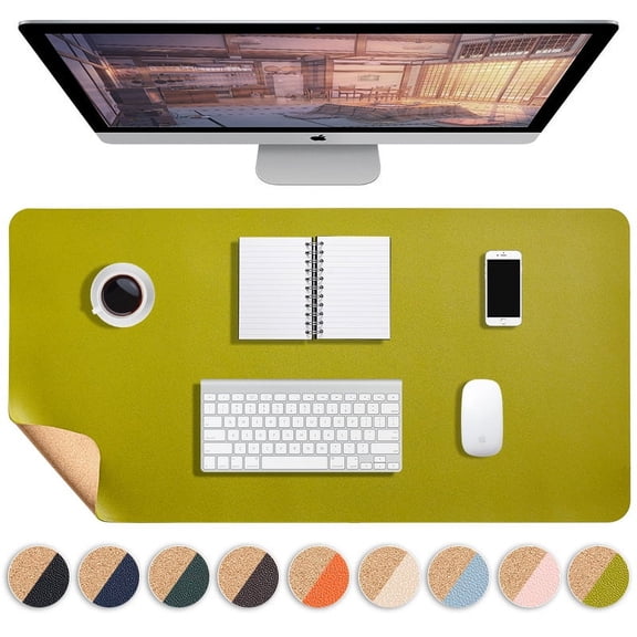 suxuMhao Mouse Pad, 23.6211.81IN Large Mouse Pad Gaming, Soft PU + Cork Mousepad, Desk Mat Gaming Mouse Pad for Home Office & Gaming, Non-Slip Mouse Pad with Smooth Surface, 1 Piece Green