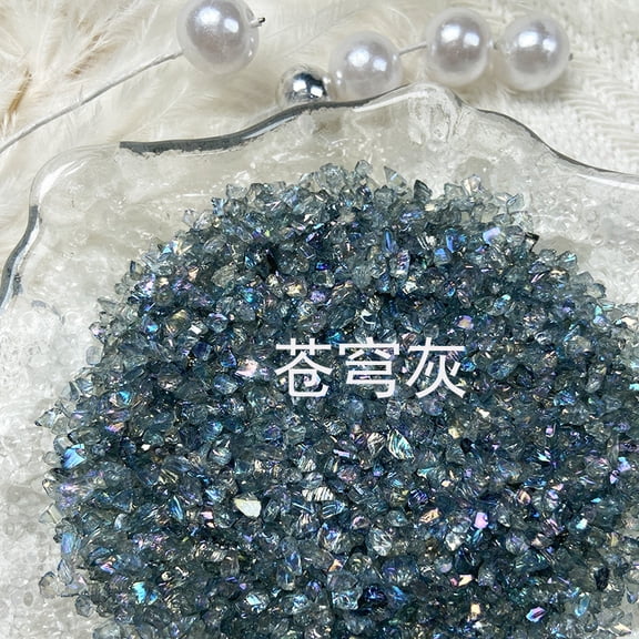 suxuMhao Nail Art Gravel Decoration Fill with Crushed Stones Irregular Gravel DIY Handmade Materials Nail Art Accessories Bulk 150g Natural Stone Dark Gray for Manicure & Resin Craft