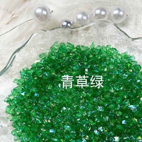 suxuMhao Nail Art Gravel Decoration Fill with Crushed Stones Irregular Gravel DIY Handmade Materials Nail Art Accessories Bulk 150g Natural Stone Dark Green for Manicure & Resin Craft