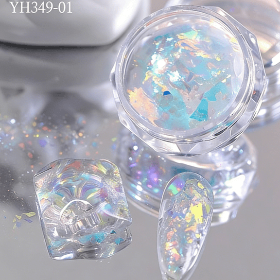 suxuMhao Nail Glitter Powder, 0.38g 1 Piece, Multiple Colors, Nail Opal Powder, Nail Iridescent Flakes, Nail Holographic Powder, Nails DIY Crafts, Suitable for Professional & DIY Manicure, Style 7