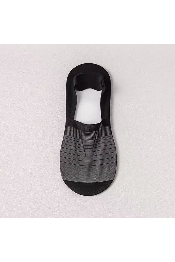 No-Show Invisible Liner Loafer Socks with Silicone, 10 Pairs Soft Breathable Low-Cut Shallow Transparent Splicing Socks, Cotton & Polyester for Flats, One Size, Black