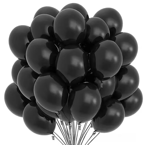 suxuMhao Party Balloons, 10 Inch Round Inflatable Latex Balloons, 40 Pcs Black Balloons for Wedding Decorations, Birthday Party, Outdoor Balloons, Perfect Decoration for Holiday Gatherings