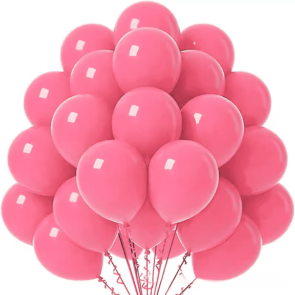 suxuMhao Party Balloons, 10 Inch Round Inflatable Latex Balloons, 40 Pcs Dark Pink Balloons for Wedding Decorations, Birthday Party, Outdoor Balloons, Perfect Decoration for Holiday Gatherings