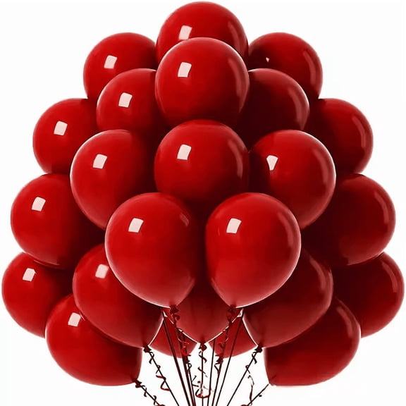 suxuMhao Party Balloons, 10 Inch Round Inflatable Latex Balloons, 40 Pcs Dark Red Balloons for Wedding Decorations, Birthday Party, Outdoor Balloons, Perfect Decoration for Holiday Gatherings