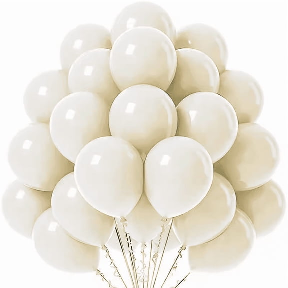 suxuMhao Party Balloons, 10 Inch Round Inflatable Latex Balloons, 40 Pcs Off White Balloons for Wedding Decorations, Birthday Party, Outdoor Balloons, Perfect Decoration for Holiday Gatherings