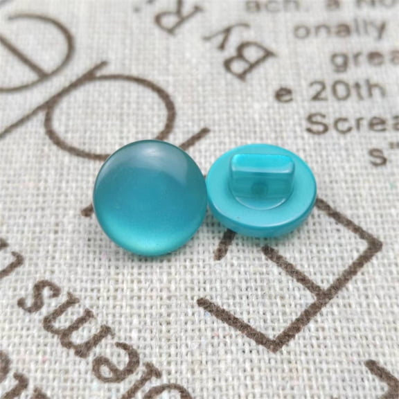 suxuMhao Pearlized Mushroom Decorative Resin Toggle Buttons, 24L Blue Half Circle Buttons, 100 Pcs Sewing Fasteners for Craft Sewing, Fabric Fasteners & Dress Closures