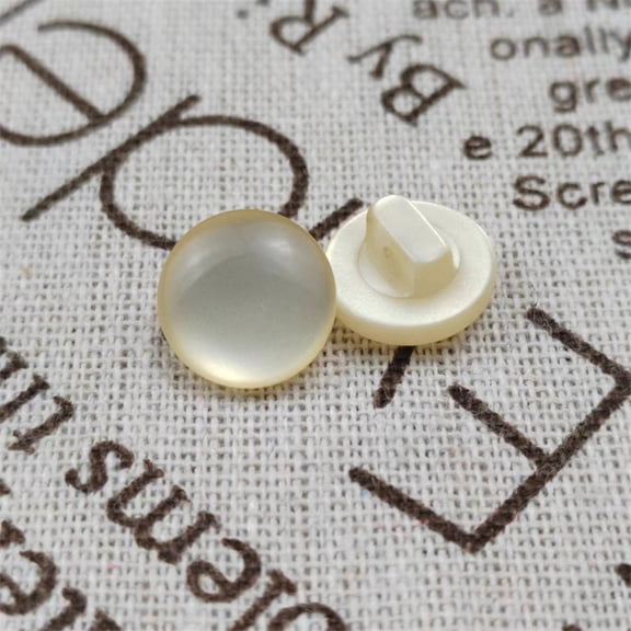 suxuMhao Pearlized Mushroom Decorative Resin Toggle Buttons, 24L Clear Beige Half Circle Buttons, 100 Pcs Sewing Fasteners for Craft Sewing, Fabric Fasteners & Dress Closures