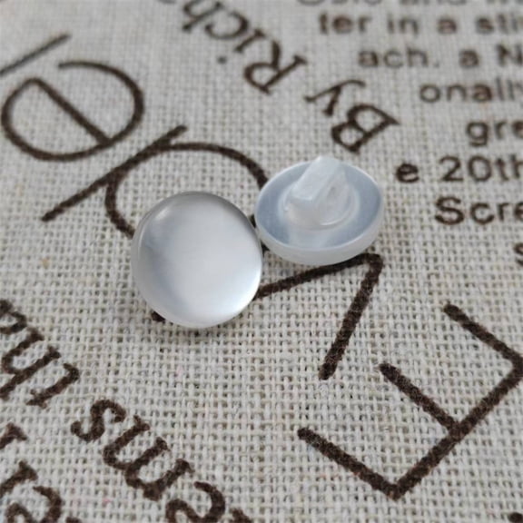suxuMhao Pearlized Mushroom Decorative Resin Toggle Buttons, 24L Clear Half Circle Buttons, 100 Pcs Sewing Fasteners for Craft Sewing, Fabric Fasteners & Dress Closures