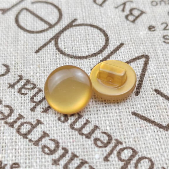 suxuMhao Pearlized Mushroom Decorative Resin Toggle Buttons, 24L Clear Yellow Half Circle Buttons, 100 Pcs Sewing Fasteners for Craft Sewing, Fabric Fasteners & Dress Closures