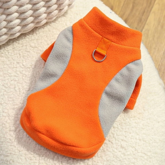 suxuMhao Pet Apparel,1 Piece Gray & Orange Pet Clothe Cat & Dog Apparel Dog Clothing Pet Garments Fall&Winter Clothes, M Size & 15.7in Chest Girth & 11.8in Back Length, Suitable for 5.5-8.8lb Pets