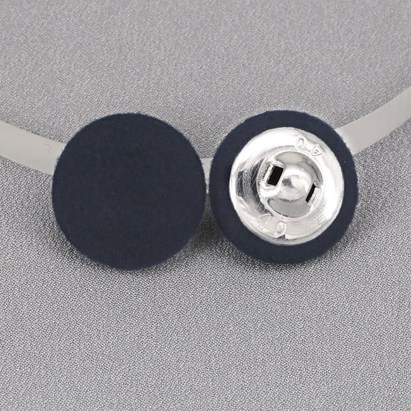 suxuMhao Plush Buttons, 50-Piece 24L Black Blue Sewing Fasteners, Button Set for Fabric, Decorative & Craft Sewing Buttons, Reusable Fabric Fasteners with Polyester & Metal Material