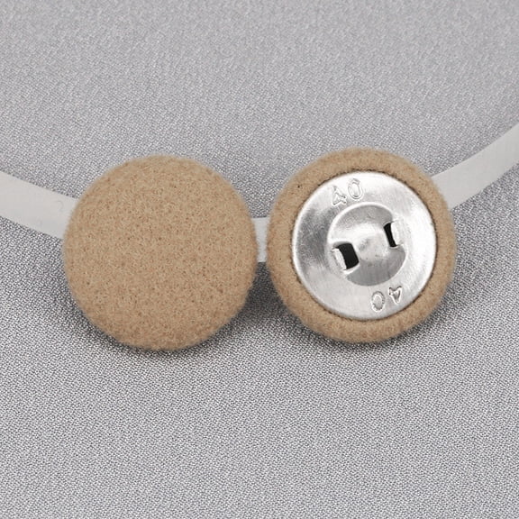 suxuMhao Plush Buttons, 50-Piece 24L Khaki Sewing Fasteners, Button Set for Fabric, Decorative & Craft Sewing Buttons, Reusable Fabric Fasteners with Polyester & Metal Material