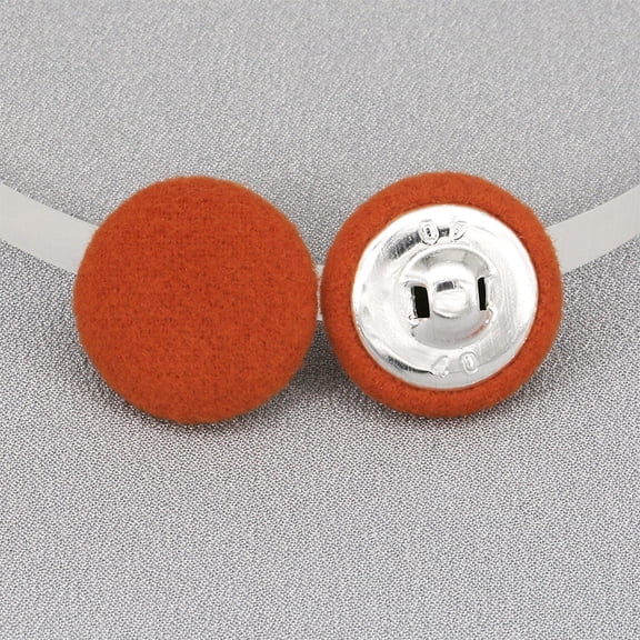 suxuMhao Plush Buttons, 50-Piece 32L Orange Sewing Fasteners, Button Set for Fabric, Decorative & Craft Sewing Buttons, Reusable Fabric Fasteners with Polyester & Metal Material