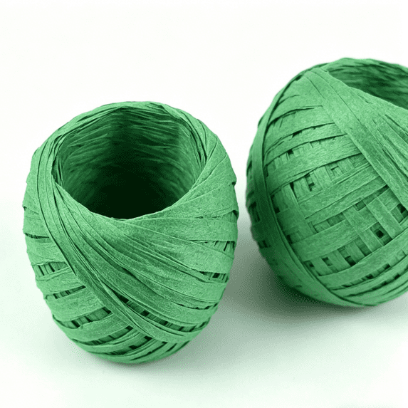suxuMhao Raffia Paper Rope, 2 Rolls Dark Green Raffia String, Natural Raffia & Decorative Paper Rope, Braided Raffia Paper Cord & Craft Paper Rope, 21.8yd (20M) for DIY Crafts & Home Decor