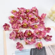 suxuMhao Realistic Artificial Cherry Blossoms-Fake Flowers Silk Flowers,100pcs Artificial Flowers Bulk,Flowers Artificial for Decoration, 0.98IN Diameter,Purple Red for Home Party Wedding Decor