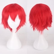 suxuMhao Red Short Wig 11.8 Inch Anime Cosplay Wig Synthetic Heat Resistant Fiber Universal Costume Wig for Role Play Comic Con Theme Party Stage Performance Daily Dress Up 1 Piece