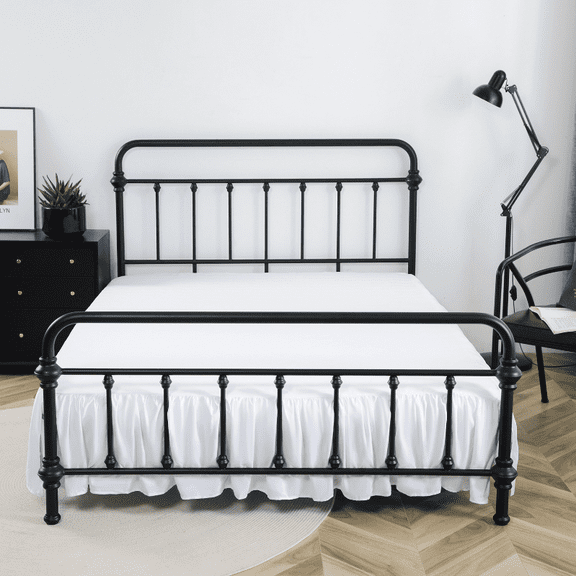 suxuMhao Ruffled Bed Skirt, Full Size 54x75+drop14in, White, 1 Piece - Soft Brushed Bed Skirt with Split Corner & Platform, Dustproof Bed Skirt, Soft Ruffle Design for Bedroom Decoration