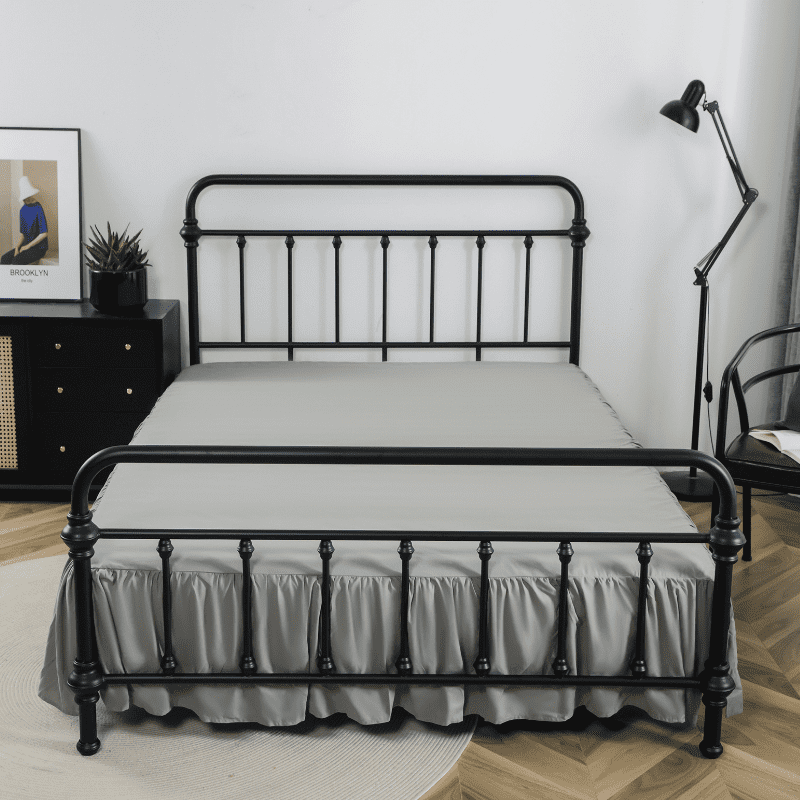 suxuMhao Ruffled Bed Skirt, Queen Size 60x80+drop14in, Light Gray, 1 Piece - Soft Brushed Bed Skirt with Split Corner & Platform, Dustproof Bed Skirt, Soft Ruffle Design for Bedroom Decoration