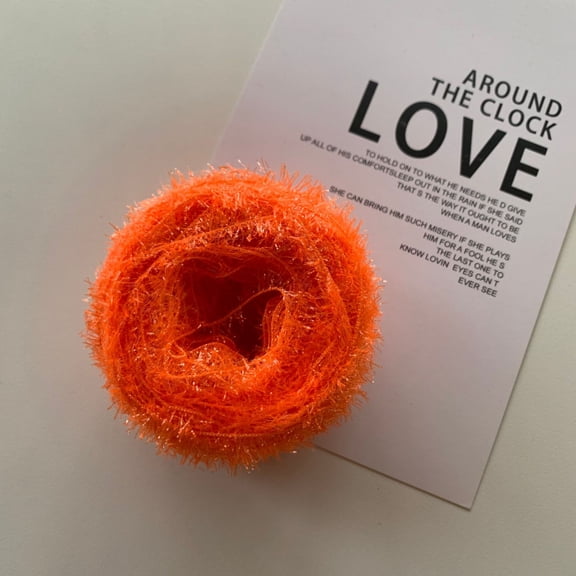 suxuMhao Scrubby Sparkle Yarn, Acrylic Yarn for Knitting & Crochet, DIY Scrubber & Kitchen Craft Fancy Yarn, Orange, 51.06oz/30g (Each Roll 1.06oz/30g), 5 Rolls Total