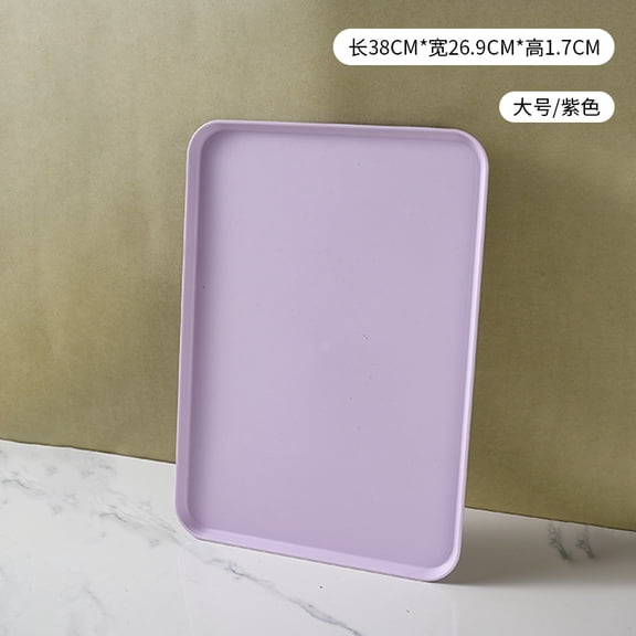 suxuMhao Serving Trays - 1 Pack Purple Wheat Straw Tray, 14.910.60.6IN Food Tray for Coffee Table, Durable Serving Platters & Kitchen Tray Perfect for Party Gatherings,L Size