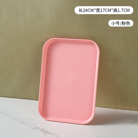 suxuMhao Serving Trays - 3 Pack Pink Wheat Straw Trays, 9.46.90.6IN Food Tray for Coffee Table, Durable Serving Platters & Kitchen Tray Perfect for Party Gatherings,S Size