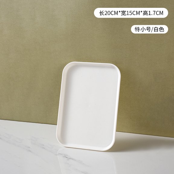 suxuMhao Serving Trays - 3 Pack White Wheat Straw Trays, 7.85.90.6IN Food Tray for Coffee Table, Durable Serving Platters & Kitchen Tray Perfect for Party Gatherings,XS Size