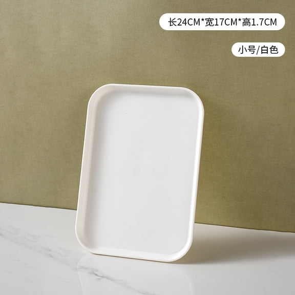 suxuMhao Serving Trays - 3 Pack White Wheat Straw Trays, 9.46.90.6IN Food Tray for Coffee Table, Durable Serving Platters & Kitchen Tray Perfect for Party Gatherings,S Size