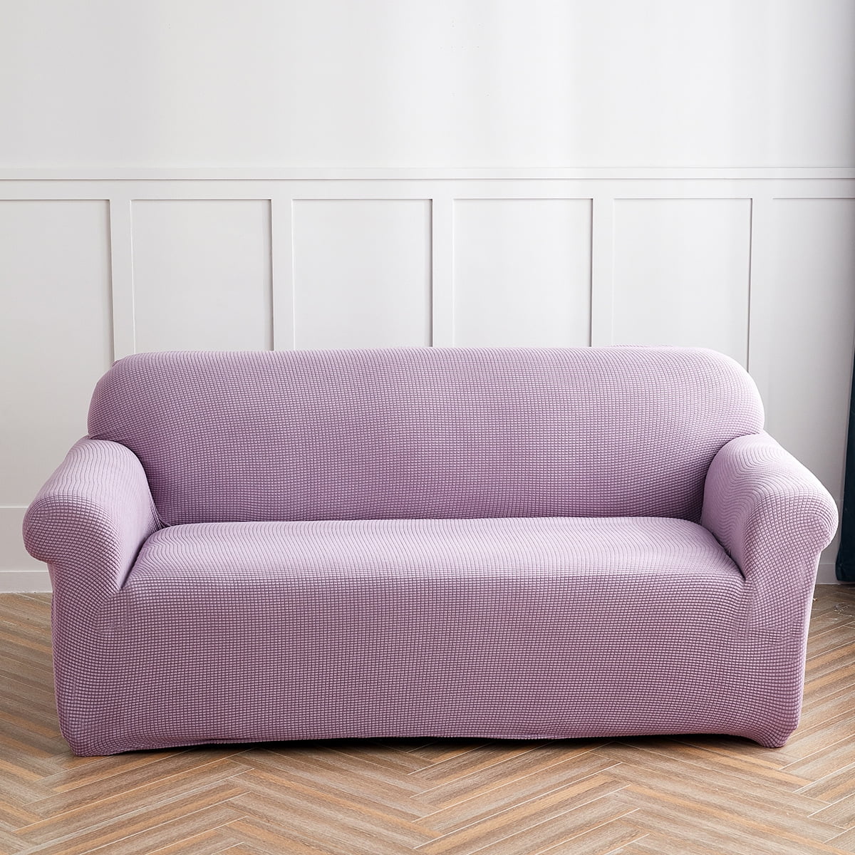 suxuMhao Slipcovers, 1 Piece 2-Seater Stretch Couch Covers, Premium Stretch Sofa Cover Fit Most Standard 2-Seater Couches,Use for Living Room/Home,Couch Cover to Protect Furniture, Purple