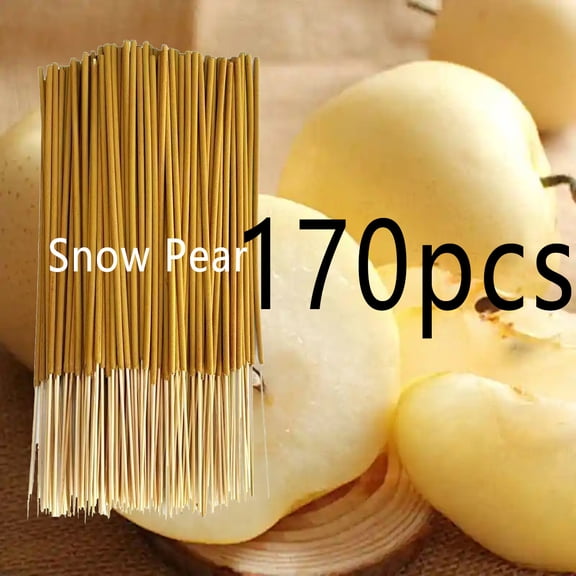 suxuMhao Snow Pear Stick Incense - 170 Pcs 8.66IN Organic Incense Sticks, Natural Home Fragrance for Relaxation, Yoga & Meditation, Yellow Aromatherapy Incense for Calming Atmosphere