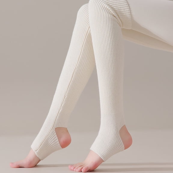 suxuMhao Socks 1 Pair White Leg Warmers Y2K - Knit Leg Warmers, Knee High Leg Warmers,Stacked socks,Baggy Leg Warmers with Elasticity,One Size Fits Most,Suitable for autumn and winter wear
