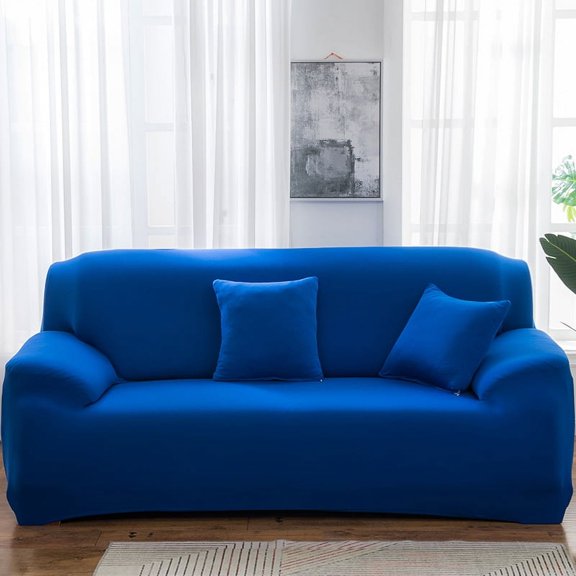 suxuMhao Sofa Slipcovers, Stretch Couch Covers Washable - M Size Double Seat Couch Cover, Soft Couch Slipcover for Sofa, 1 Piece Blue Couch Covers, length 57-72.8IN,Durable Sofas Cover